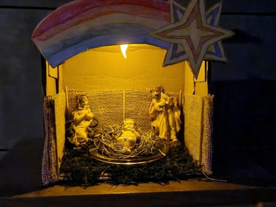 Krippe von Religionsschülern